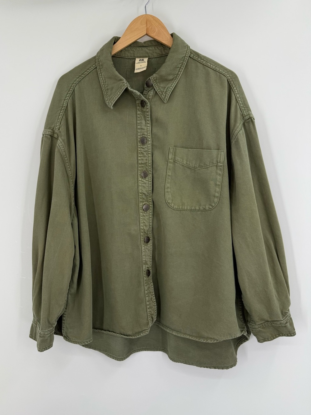 Lucy & Yak Oversized Organic Cotton Twill Jacket | Olive | Large